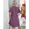 Clearlove Summer Dress Casual Lantern Sleeve V Neck Button Dress Swing Flowy Maternity Dresses - 4 of 4