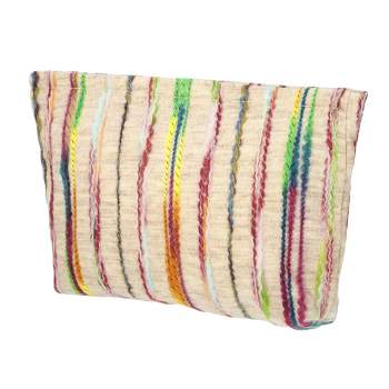 Unique Bargains Stripes Pattern Rainbow Zipper Makeup Bag Multicolored 1 Pc