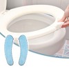 Unique Bargains 2 Pair Toilet Seat Cover Pad Bathroom Warm Toilet Seat Cushion Washable Reusable - 2 of 4
