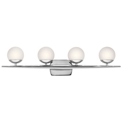 Jasper 32.25" Chrome Halogen Vanity Light with Globe Shades