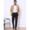 Lars Amadeus Men's Winter Stand Collar Double Breasted Notch Lapel Pea Coats - 3 of 4