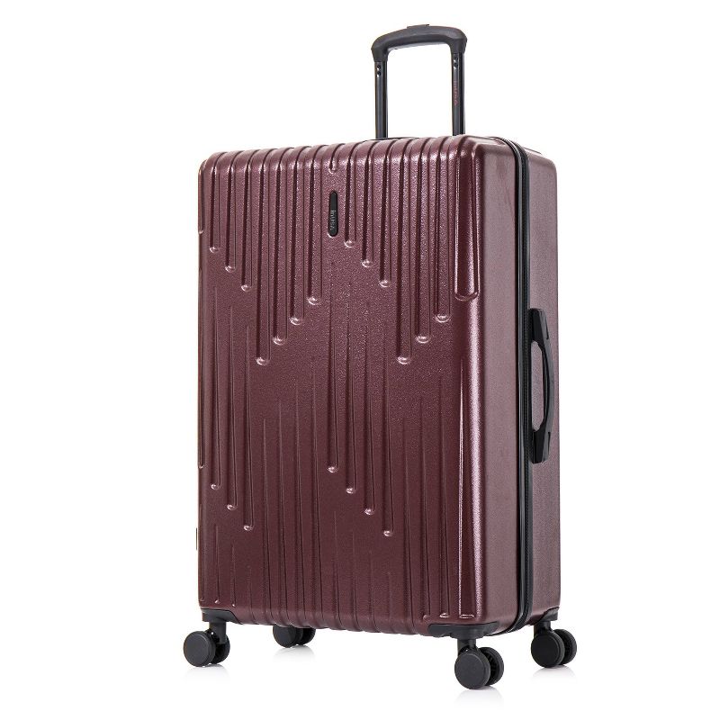 InUSA Drip Lightweight Hardside Large Checked Spinner Suitcase - Wine, 3 of 19