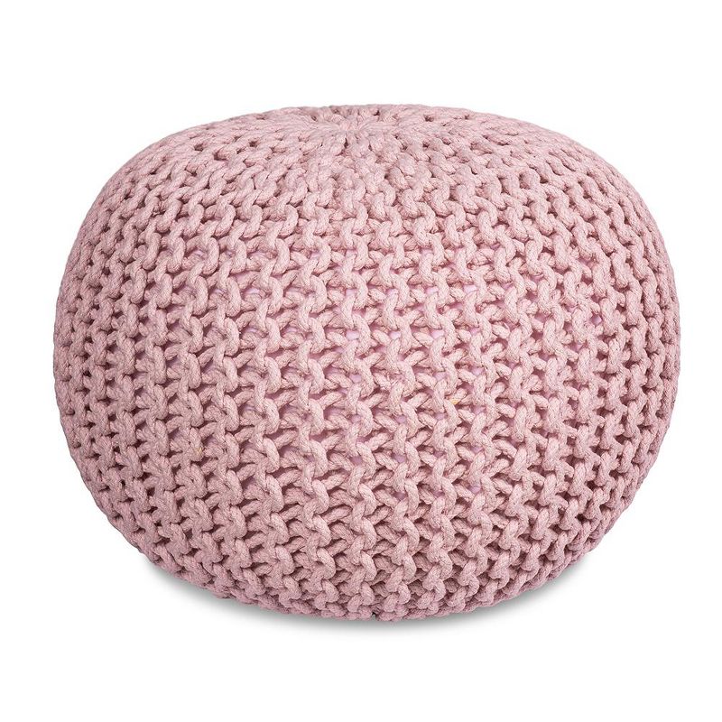 BirdRock Home Round Pouf Foot Stool Ottoman - Dusty Rose, 1 of 6