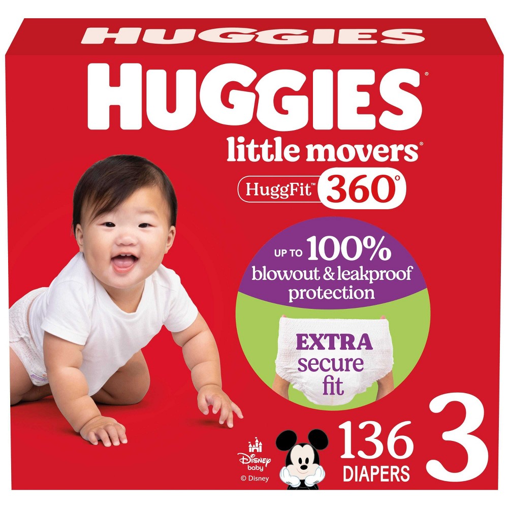 Huggies Little Movers HuggFit 360 Pull On Diapers -Size 3 - 136ct
