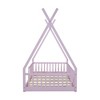 Okak Floor Bed Twin Size with Fence, Pine Wood Tent Bed Frame with Safety Rails, Kids Bed for Imaginative Play & Sleep - 4 of 4