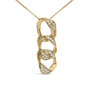 Haus of Brilliance 14K Yellow Gold Plated Silver 1/6 Cttw Diamond Triple Circle Pendant Necklace - 1 of 4