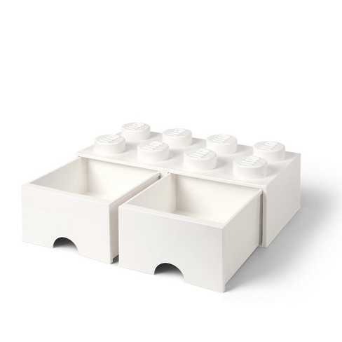 Copenhagen Brick Drawer, Knobs, 2 Drawers, Stackable Storage Box, White :