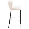 Barstool 39" H – Faux Leather With Cream Finish – Modern Stackable (Set of 2) By Zuo Modern - 3 of 4
