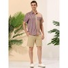 Lars Amadeus Men's Summer Striped Patchwork Short Sleeves Button Down Hawaiian Shirt - 4 of 4