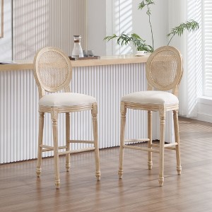 PAGED Folding Dining Chairs Set of 2, Wooden Living Room Chair with Upholstered Seat, Portable Kitchen Chair for Kitchen, Dining Room - 1 of 4