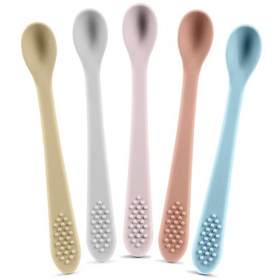 Sperric Silicone Baby Spoons for Baby LED Weaning 6-Pack, First Stage Baby Feeding Spoon Set Gum Friendly BPA Lead Phthalate and Plastic Free, Great Gift Set