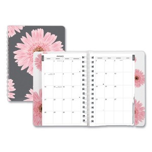 Pink Ribbon Essential Daily Appointment Book, Pink Daisy Artwork, 8 x 5, Navy/Gray/Pink Cover, 12-Month (Jan to Dec): 2026 - 1 of 4