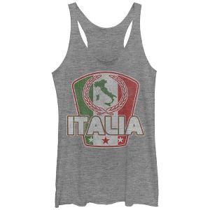 Women's Lost Gods Italy Flag Map Racerback Tank Top - 1 of 3
