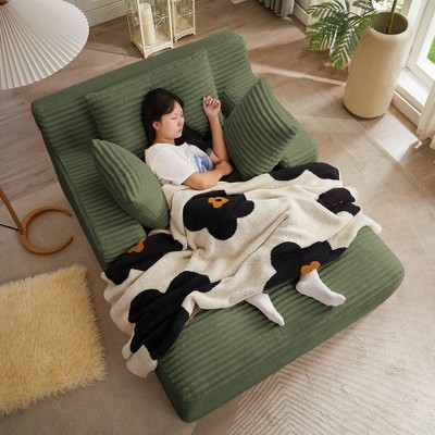 Dolonm 66" Deep-seated Armchair Recliner, Compressed Boneless Modern Sofa, Corduroy,No Assembly,for Living Room and Bedroom