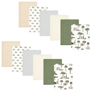 Hudson Baby Cotton Flannel Burp Cloths Bundle, Going On Safari, One Size - 1 of 4