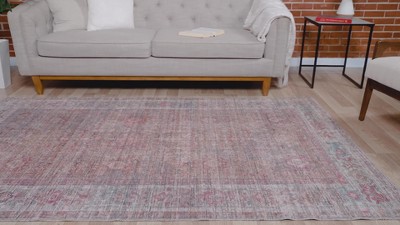 Rustic Charm Rust Red and Brown Round Synthetic Rug