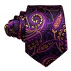 Men's Black And Purple Paisley 100% Silk Neck Tie With Matching Hanky And Cufflinks Set - image 3 of 3