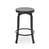 2pcs Modern Industrial Swivel Function Counterstools with Faux Wood for Kitchen Counters-Christopher Knight Home - 3 of 4