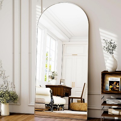 Beautyolove 64"L x 21"W Arched Full Length Mirror Free Standing Leaning Mirror Hanging Mounted Mirror