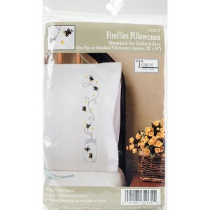 Tobin Stamped For Embroidery Pillowcase Pair 20"X30"-Fireflies - 1 of 3