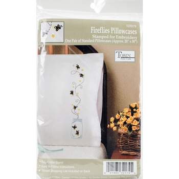 Tobin T232113 Stamped Pillowcase Pair Embroidery Kit