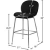 Meridian Furniture,Paris Black Velvet Stool, Set of 2 - 3 of 4