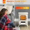 Syemin Indoor Fireplaces Electric Fireplace Stove, 22" Freestanding Electric Fireplace Heater with Realistic 3D Flame Effect, Beige, 16.3"*11"*21.5" - 3 of 4