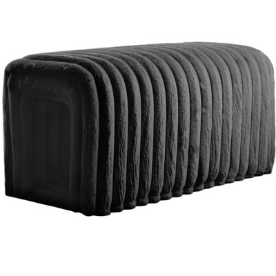 Vynxaria Ottoman Storage Bench - Black Cat Hideaway for Living Room, Entryway, and Bedroom