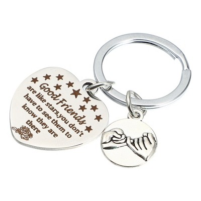 Unique Bargains Friendship Inspirational Heart Key Ring Christmas Birthday Gifts