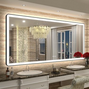 Apmir Super Bright Independent Controlled Front & Back LED Lighted Anti-Fog Aluminum Alloy Framed Tempered Glass Bathroom Mirror with  3-Year Warranty - 1 of 4
