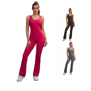 INSPIRE CHIC 3 Pcs Women's Hollow Back One Piece Long Workout Fitness Full Body Shapers - 1 of 4