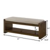 40"/47"W Upholstered Accent Bench with Removable Cushion and Lower Shoe Rack, Modern Bed End Storage Bench for Living Room - ModernLuxe - 3 of 4