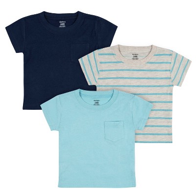 Image of Gerber Baby & Toddler Boys' Short Sleeve Pocket Tees, 3-Pack, Royal Blues, 0-3 Months