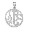 Black Bow Jewelry Rhodium Plated Sterling Silver Fancy Script Initial A-Z Pendant, 20mm - 3 of 4
