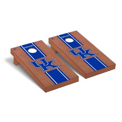 NCAA Kentucky Wildcats Premium Cornhole Board Rosewood Stained Stripe Version