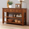 NicBex 48" Pine Wood Top Console Table Modern Entryway Table with 3 Storage Drawers and 2 Shelves Sofa Table Side Table - 2 of 4