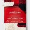 Kids' Buffalo Check Plaid Bear 2pk Cozy Crew Socks with Gift Card Holder - Wondershop™ White/Red/Black - image 3 of 3