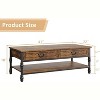 Coffee Table with Drawers, 41" Large Center Table with Storage, Rectangular Cocktail, Rustic Brown - 2 of 4