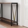 Homhougo Console Table, 43.0" Entryway Table with Storage, Industrial Sofa Table with V Design, 2-Tier Narrow Console Table Brown - 3 of 4