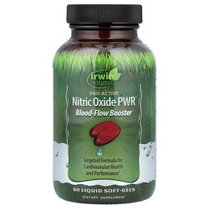 irwin naturals acetyl l-carnitine Irwin Naturals Nitric Oxide PWR™, Blood-Flow Booster, 60 Liquid Soft-Gels :  Target
