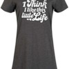 Women's - Instant Message - I Think I Like This Little Life Graphic T-shirt Dress - 2 of 4