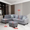 DOMETOUR Modern 3-Piece Living Room Sofa Set (Sofa+Left Side Chaise+Ottoman) - 2 of 4