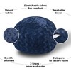 Chic Crate-Bean Bag SeatsFaux Fur Bean Bag Chair – 4ft Navy Plush Stretchable Lounger with Shredded Memory Foam, Easy-Clean Cover - 3 of 4