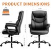 GlasFlength Seating Sets with Adjustable Armrest, Lumbar Support and Strong Metal Base, for home or office, Black, 21.85"* 21.65"*44.48" - 2 of 4