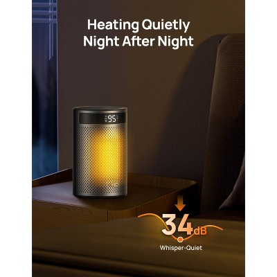 DREO 1500W Atom 416 10 Whisper-Quiet Portable Ceramic Space Heater with Temp Control and ECO Mode Timer with Remote Non-oscillating