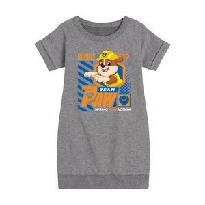 - Paw Patrol - Team Paw Rubble Graphic Short Sleeve Fleece Dress - 1 of 4