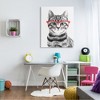 Stupell Industries Black White Monochrome Cat Red Glasses Design Canvas Wall Art - 2 of 4