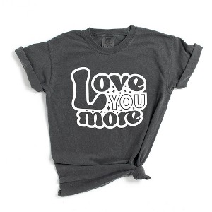 Simply Sage Market Women's Love You More Bubble Short Sleeve Garment Dyed Tee - 1 of 3