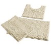 Home Mart Goods 3 Piece Set Cream Soft Cozy Plush Chenille Bath Mat Highly Absorbent Bathroom Rug - 3 of 4