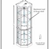 FURNIinspire Corner Cabinet Corner Display Curio Cabinet, Carved Glass Display with Bar Cabinet&Adjustable Glass Shelves, Oak, 16.73"*71.93"*16.73" - 3 of 4